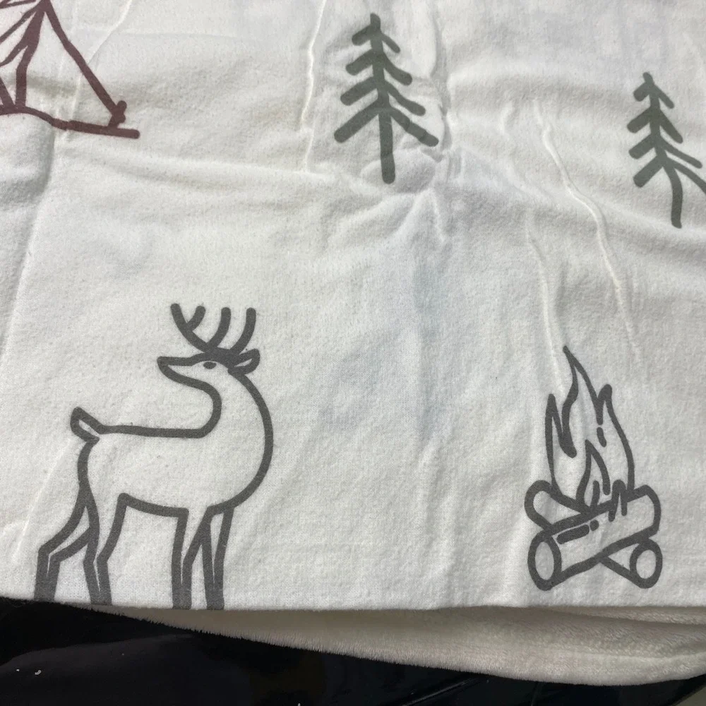 Tribal Camp‎ Theme 100% Cotton King Sheet Set Deer Trees Tent Campfire Soft Cozy